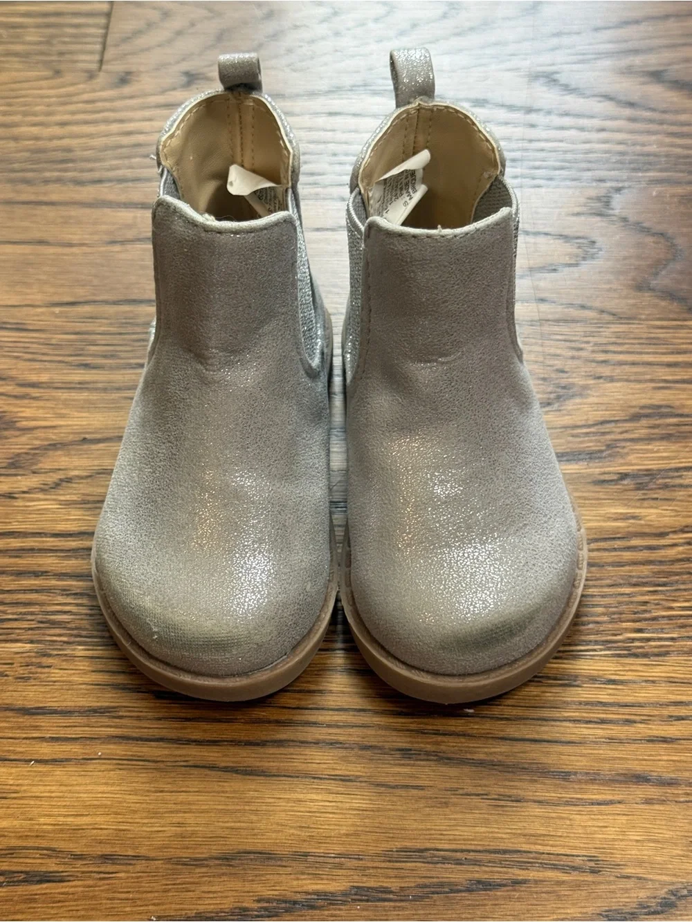 Gymboree Toddler Girls Silver Metallic Chelsea Fall Winter Ankle Boot Size 4